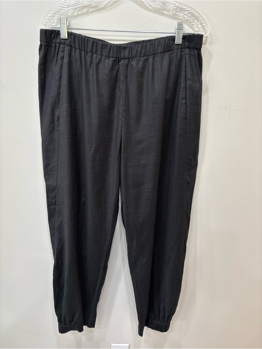 Babaton Linen Blend Jogger Black Pockets Pants Women’s Size XL